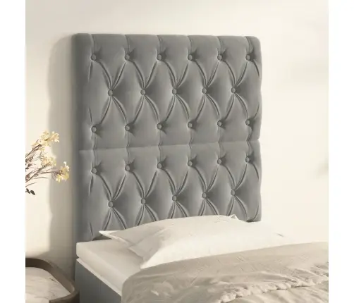 Galvūgalis, Šviesiai Pilkas, 80X7X118/128 cm Aksominis