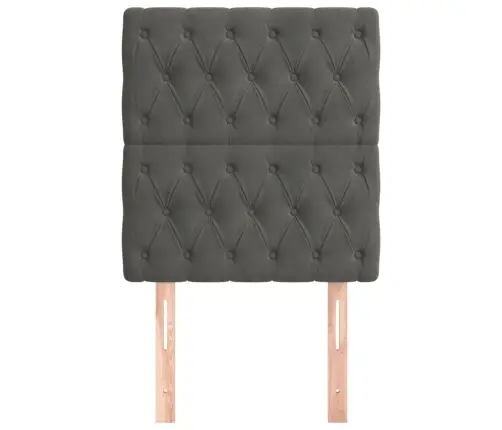 Gultas Galvgaļi, 2 Gab., 80X7X78/88 Cm, Tumši Pelēks Samts Vidaxl