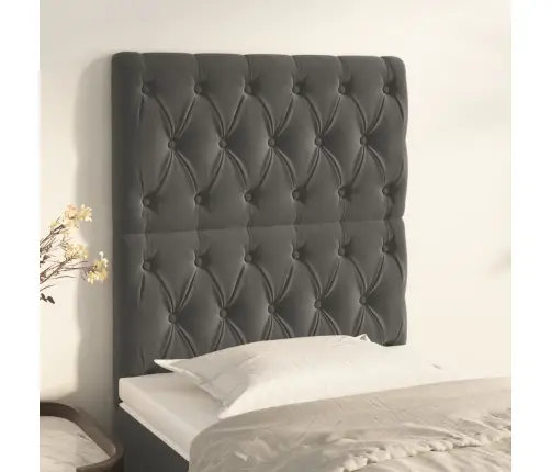 Gultas Galvgaļi, 2 Gab., 80X7X78/88 Cm, Tumši Pelēks Samts Vidaxl