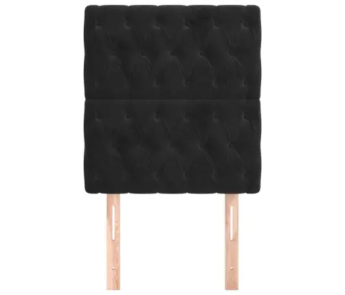 Galvūgalis, Juodas, 80X7X118/128 cm Aksominis