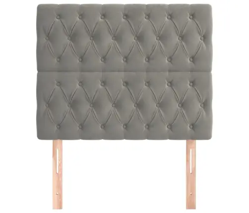 Galvūgalis, Šviesiai Pilkas, 100X7X118/128 cm Aksomas