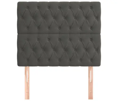 Voodipeatsid 2 Tk, Tumehall, 100X7X78/88 cm Samet