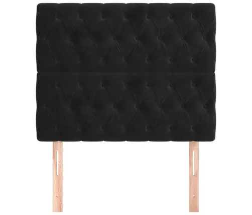 Gultas Galvgaļi, 2 Gab., 100X7X78/88 Cm, Melns Samts Vidaxl