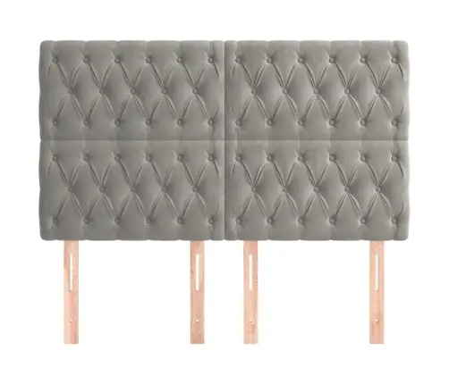 Gultas Galvgaļi, 4 Gab., 80X7X78/88 Cm, Gaiši Pelēks Samts Vidaxl