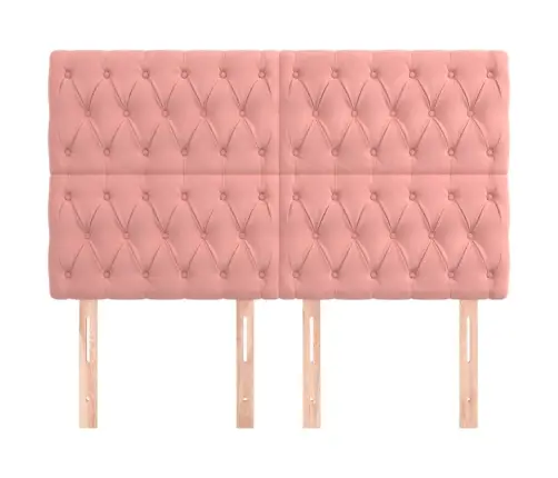 Galvūgalis, Rožinis, 160X7X118/128 cm Aksomas