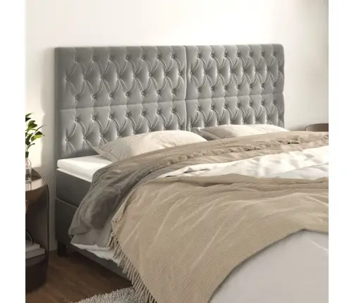 Gultas Galvgaļi, 4 Gab., 90X7X78/88 Cm, Gaiši Pelēks Samts Vidaxl Gultas Galvgaļi, 4 Gab., 90X7X78/88 Cm, Gaiši Pelēks Samts Vidaxl