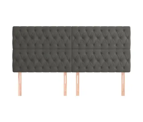 Gultas Galvgaļi, 4 Gab., 90X7X78/88 Cm, Tumši Pelēks Samts Vidaxl