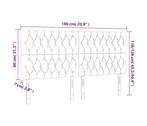 Gultas Galvgaļi, 4 Gab., 90X7X78/88 Cm, Rozā Samts Vidaxl
