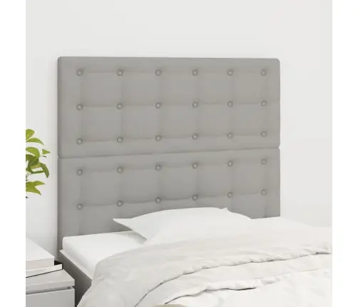 Gultas Galvgaļi, 2 Gab., 80X5X78/88 Cm, Gaiši Pelēks Audums Vidaxl