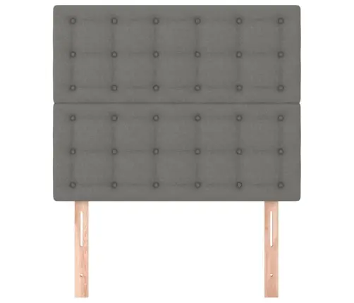 Gultas Galvgaļi, 2 Gab., 80X5X78/88 Cm, Tumši Pelēks Audums Vidaxl