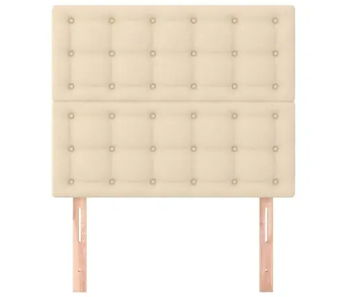 Gultas Galvgaļi, 2 Gab., 80X5X78/88 Cm, Krēmkrāsas Audums Vidaxl