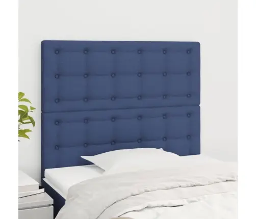 Gultas Galvgaļi, 2 Gab., 80X5X78/88 Cm, Zils Audums Vidaxl