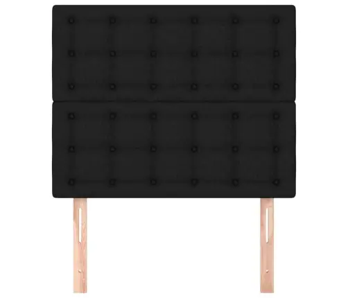 Gultas Galvgaļi, 2 Gab., 90X5X78/88 Cm, Melns Audums Vidaxl