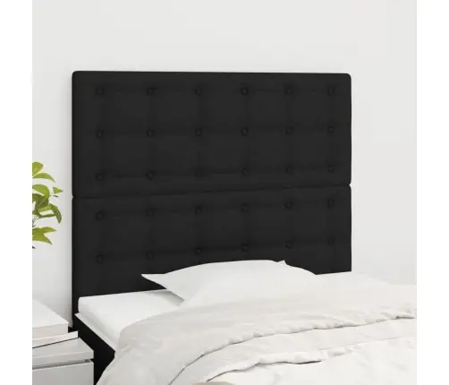 Gultas Galvgaļi, 2 Gab., 90X5X78/88 Cm, Melns Audums Vidaxl