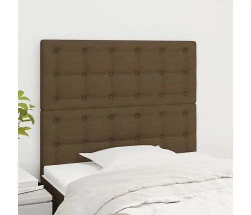 Gultas Galvgaļi, 2 Gab., 90X5X78/88 Cm, Tumši Brūns Audums Vidaxl