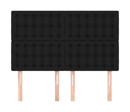 Gultas Galvgaļi, 4 Gab., 72X5X78/88 Cm, Melns Audums Vidaxl