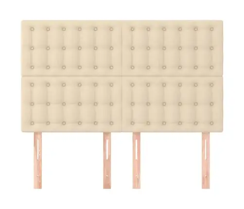 Gultas Galvgaļi, 4 Gab., 72X5X78/88 Cm, Krēmkrāsas Audums Vidaxl