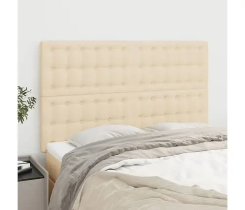 Gultas Galvgaļi, 4 Gab., 72X5X78/88 Cm, Krēmkrāsas Audums Vidaxl