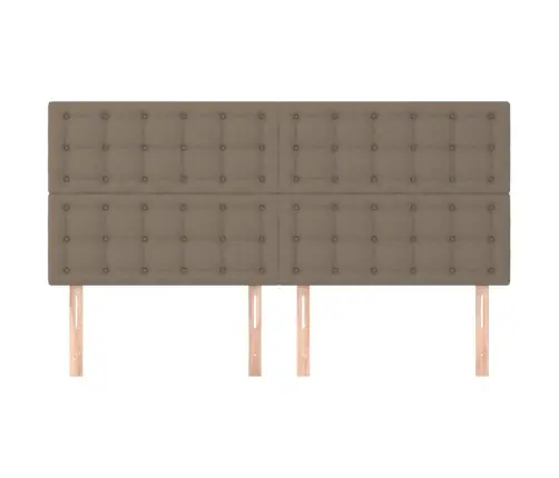 Gultas Galvgaļi, 4 Gab., 90X5X78/88 Cm, Pelēkbrūns Audums Vidaxl