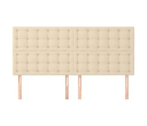 Gultas Galvgaļi, 4 Gab., 90X5X78/88 Cm, Krēmkrāsas Audums Vidaxl