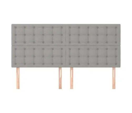 Gultas Galvgaļi, 4 Gab., 100X5X78/88 Cm, Gaiši Pelēks Audums Vidaxl