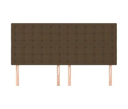 Gultas Galvgaļi, 4 Gab., 100X5X78/88 Cm,Tumši Brūns Audums Vidaxl