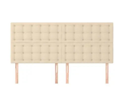 Gultas Galvgaļi, 4 Gab., 100X5X78/88 Cm, Krēmkrāsas Audums Vidaxl