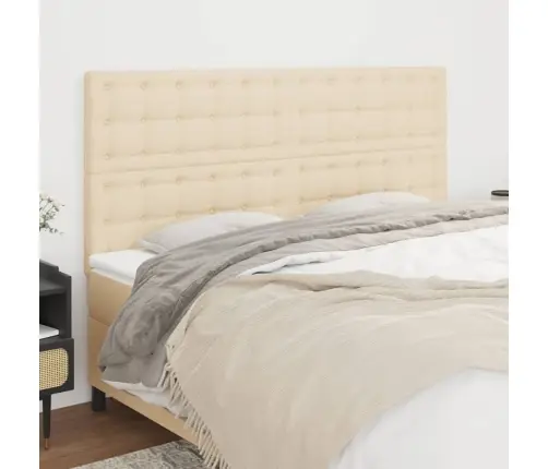 Gultas Galvgaļi, 4 Gab., 100X5X78/88 Cm, Krēmkrāsas Audums Vidaxl