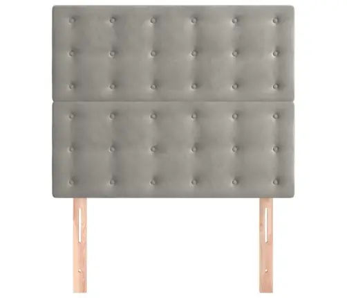 Gultas Galvgaļi, 2 Gab., 80X5X78/88 Cm, Gaiši Pelēks Samts Vidaxl