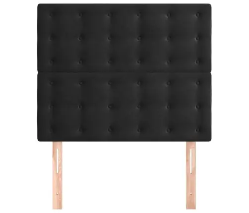 Gultas Galvgaļi, 2 Gab., 80X5X78/88 Cm, Melns Samts Vidaxl