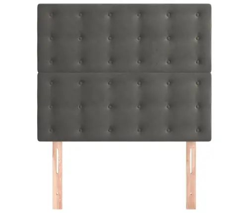 Gultas Galvgaļi, 2 Gab., 90X5X78/88 Cm, Tumši Pelēks Samts Vidaxl