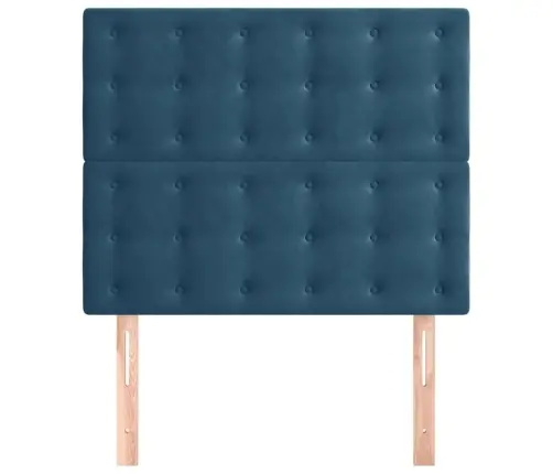 Gultas Galvgaļi, 2 Gab., 90X5X78/88 Cm, Tumši Zils Samts Vidaxl