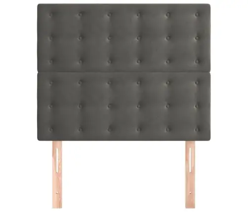 Gultas Galvgaļi, 2 Gab., 100X5X78/88 Cm, Tumši Pelēks Samts Vidaxl