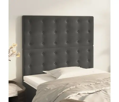 Gultas Galvgaļi, 2 Gab., 100X5X78/88 Cm, Tumši Pelēks Samts Vidaxl