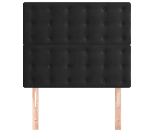 Gultas Galvgaļi, 2 Gab., 100X5X78/88 Cm, Melns Samts Vidaxl