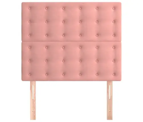 Gultas Galvgaļi, 2 Gab., 100X5X78/88 Cm, Rozā Samts Vidaxl