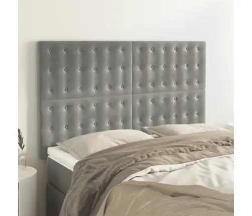 Galvūgalis, Šviesiai Pilkas, 144X5X118/128 cm Aksomas