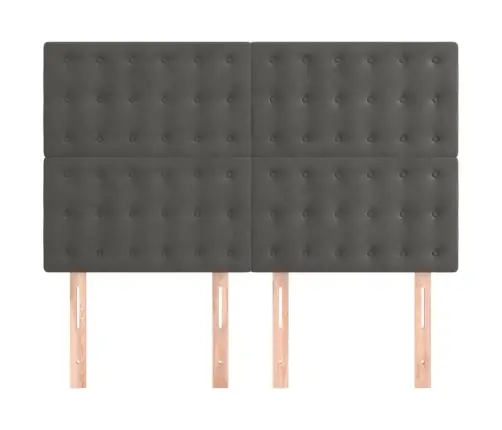 Gultas Galvgaļi, 4 Gab., 72X5X78/88 Cm, Tumši Pelēks Samts Vidaxl