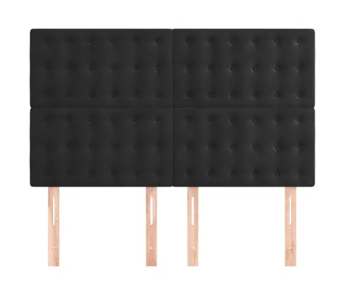 Gultas Galvgaļi, 4 Gab., 72X5X78/88 Cm, Melns Samts Vidaxl