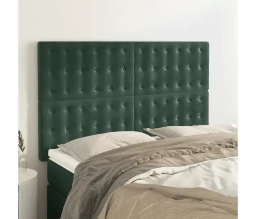 Gultas Galvgaļi, 4 Gab., 72X5X78/88 Cm, Tumši Zaļš Samts Vidaxl Gultas Galvgaļi, 4 Gab., 72X5X78/88 Cm, Tumši Zaļš Samts Vidaxl