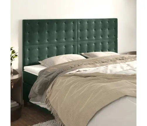 Gultas Galvgaļi, 4 Gab., 80X5X78/88 Cm, Tumši Zaļš Samts Vidaxl Gultas Galvgaļi, 4 Gab., 80X5X78/88 Cm, Tumši Zaļš Samts Vidaxl