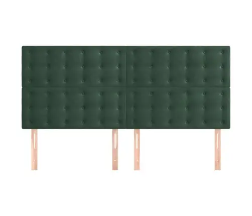 Gultas Galvgaļi, 4 Gab., 90X5X78/88 Cm, Tumši Zaļš Samts Vidaxl