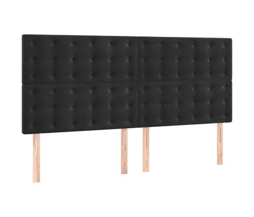 Galvūgalis, 4Vnt., Juodos Spalvos, 100X5X78/88cm Aksomas