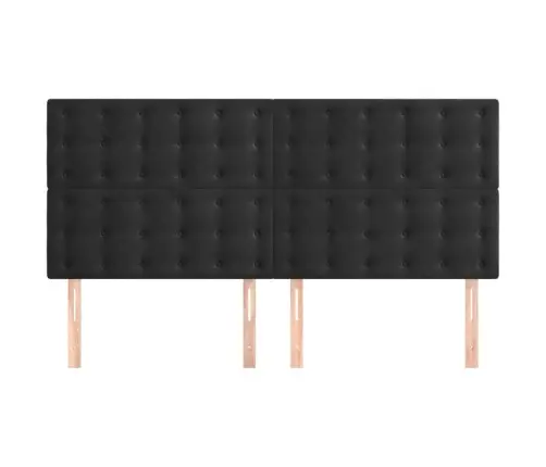 Galvūgalis, 4Vnt., Juodos Spalvos, 100X5X78/88cm Aksomas