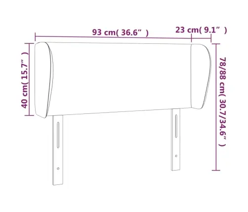 Galvgalis Ar Malām, 93X23X78/88 Cm, Tumši Brūns Audums Vidaxl Galvgalis Ar Malām, 93X23X78/88 Cm, Tumši Brūns Audums Vidaxl