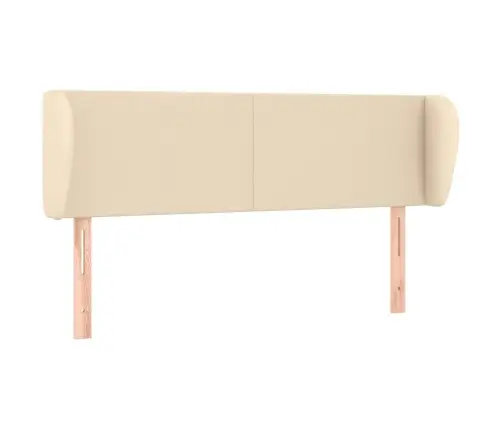 Galvgalis Ar Malām, 147X23X78/88 Cm, Krēmkrāsas Audums Vidaxl