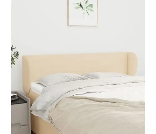 Galvgalis Ar Malām, 147X23X78/88 Cm, Krēmkrāsas Audums Vidaxl