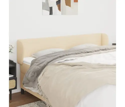 Galvgalis Ar Malām, 183X23X78/88 Cm, Krēmkrāsas Audums Vidaxl