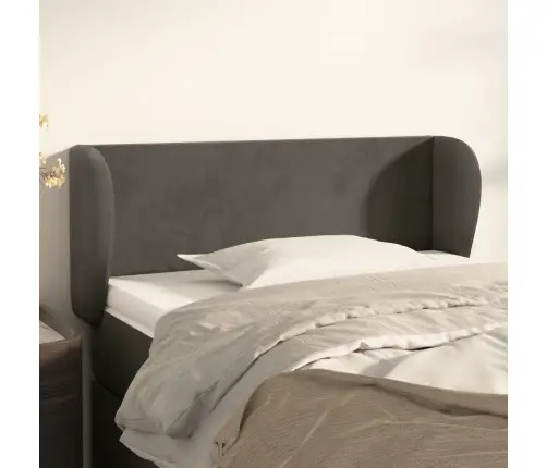 Galvūgalis Su Auselėmis, Tamsiai Pilkos,93X23X78/88cm Aksomas