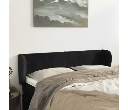 Voodipeats Servadega, Must, 147X23X78/88 cm Samet Voodipeats Servadega, Must, 147X23X78/88 cm Samet